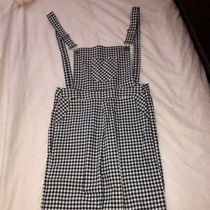 Gingham full pant overalls